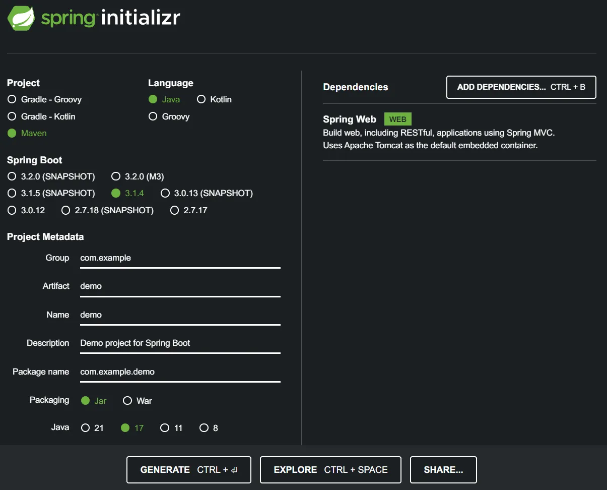 Spring Boot Initializr